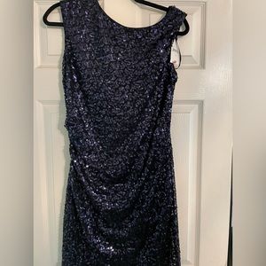 Sequin midnight blue mini dress new with tags size 12